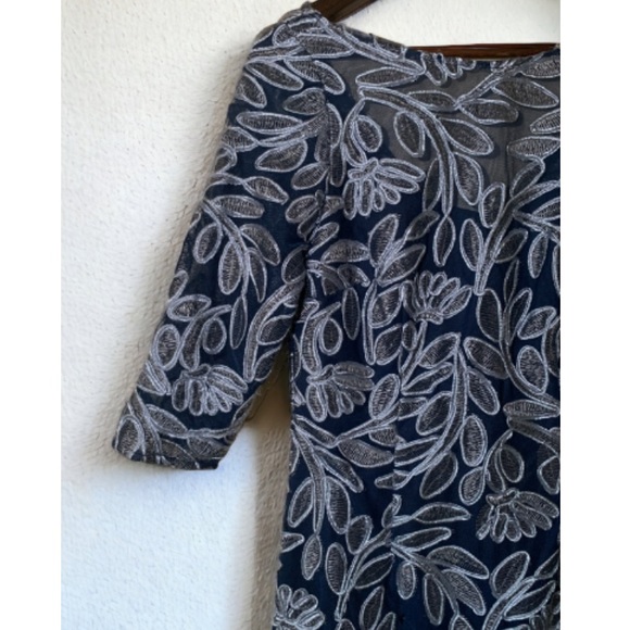 NWT JS COLLECTIONS Embroidered Soutache Elbow Sleeve Cocktail Party Dress Size 8 - Picture 13 of 16